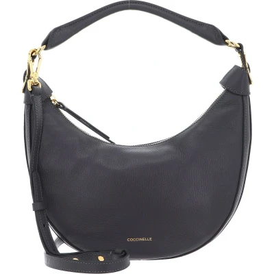 Afbeelding van COCCINELLE Leren Schoudertas Sunnie Handbag Grained Leathert Ardesia Grijs