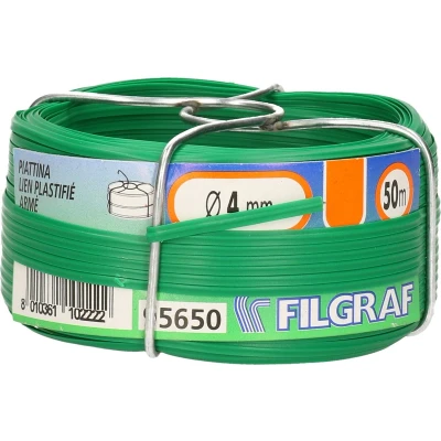 Afbeelding van Deltafix IJzerdraad 1x rol 4 mm x 50 m geplastificeerd verzinkt staal binddraad