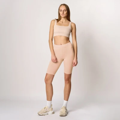 Afbeelding van Merry Style MS MS10 145 LE Dames Leggings Sport Vrijetijdsbroek Kort Viscose Sporbroek Yogabroek Natuur S