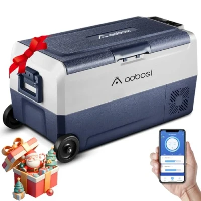 Afbeelding van AAOBOSI Compressor koelbox, 36 liter, met wifi app bediening, 12/24 V en 100 240 V, elektrische tot 20 C, voor auto, vrachtwagen, boot, camper, camping