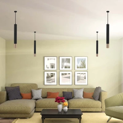 Afbeelding van V TAC VT 977 500 LED spots Hangende armaturen GU10 IP20 Zwart+Goud Modelnr: