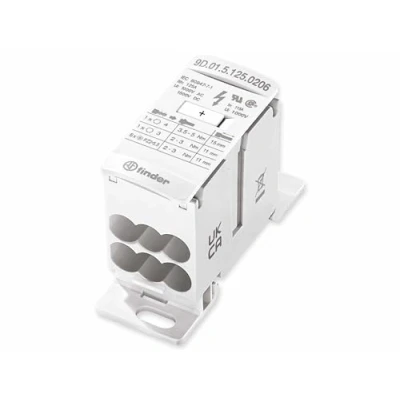 Afbeelding van Finder 9D.01.5.125.0206 Verdeler Wit 8 polig 16 mm² 125 A 1000 V/AC, 1500 V/DC Geleidertype: L, N, PE