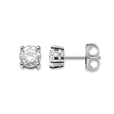 Afbeelding van Thomas SABO Weisser Stein Oorbellen silvercoloured/white, Dames, Maat: One Size, Silver coloured/white