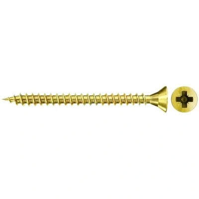Afbeelding van Fischer 551167 Spaanplaatschroeven 4.5 mm 45 Kruiskop Pozidriv Staal Galvanisch verzinkt geel gechromateerd 500 stuk(s)
