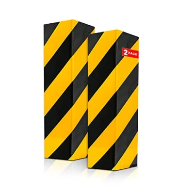 Afbeelding van CRINSTON® Garagekolombescherming, 2 stuks, 40 x 20 cm, parkeerplaatsbescherming, reflecterende hoekbescherming, deurbescherming en bumper voor de auto, voorkomt stoten krassen.