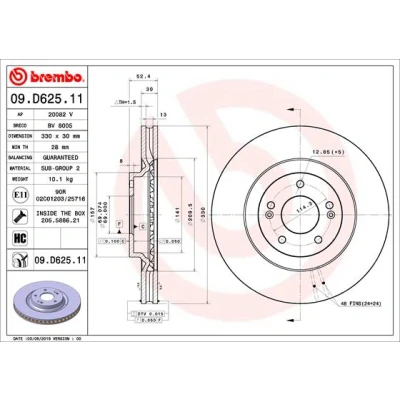 Afbeelding van Brembo Remschijven 09.D625.11