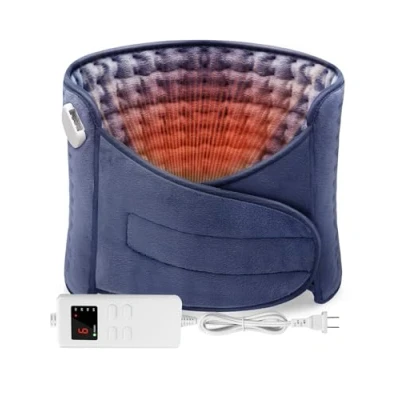 Afbeelding van Elektrisch verwarmingskussen met 6 temperatuurstanden en 4 tijdinstellingen, automatische uitschakeling voor rug, nek, schouders, buik 120 x 30 cm, blauw