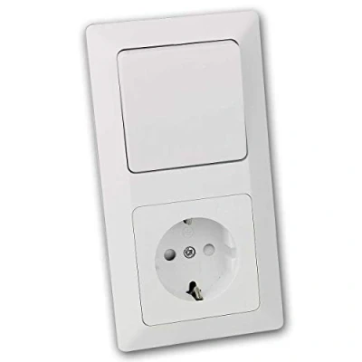 Afbeelding van MILOS combi contactdoos + omschakelaar, mat wit