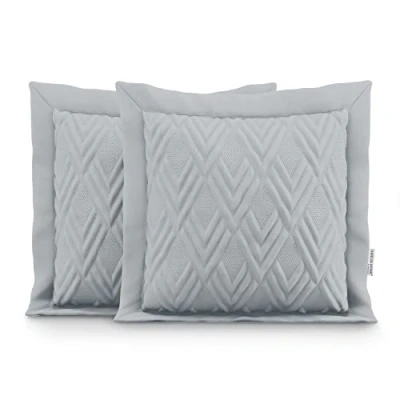 Afbeelding van AmeliaHome 2 kussenslopen tweezijdig ultrasoon stiksel 45 x cm Ophelia grijs