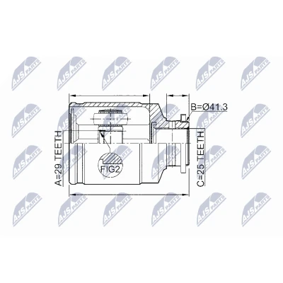Afbeelding van Homokineet reparatie set, aandrijfas NTY NPW SB 011