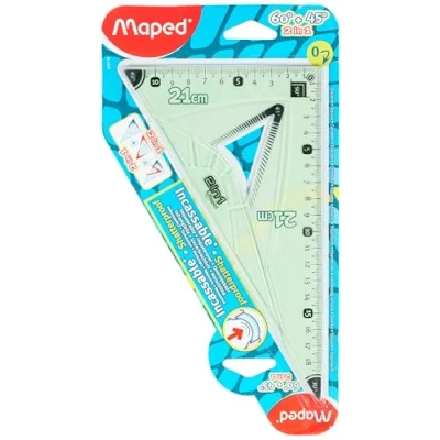 Afbeelding van MAPED Onbreekbare hoek 0 in de rechte en ergonomische greep 2 1 60 45, grote zijde 21 cm, kleur: groen
