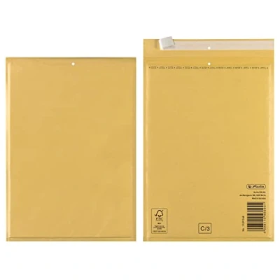 Afbeelding van Herlitz 7935042 luchtkussenenvelop C 17x22 cm peel &amp; seal bruin FSC Mix 4 stuks