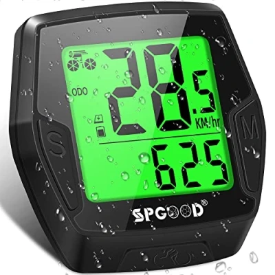 Afbeelding van SPGOOD Draadloze fietscomputer, snelheidsmeter voor kinderen, fietscomputer draadloos,
