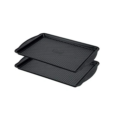 Afbeelding van Prestige Aerolift Grote Oven Tray Set Non stick Kussen Base Koelkast Vriezer en Vaatwasmachinebestendig Koolstofstaal 2x 37x28x2cm/11x15&quot;