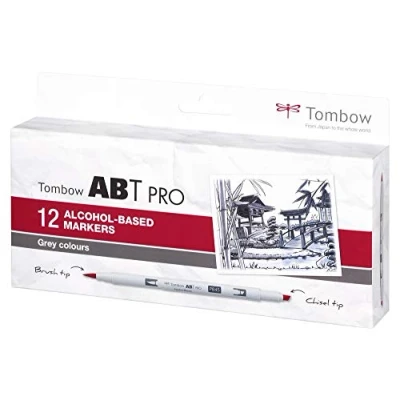 Afbeelding van Tombow ABT Pro markeerstift 12 stuk(s) Grijs
