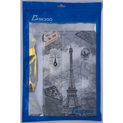 Afbeelding van Tablet hoes geschikt voor Samsung Galaxy Tab S7 Plus (2020) Tri Fold Book Case Eiffeltoren