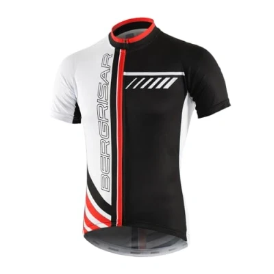 Afbeelding van BERGRISAR Heren Fietsshirts Korte Mouwen Fietsen Jersey Lichtgewicht Ademende,8002 wit,L