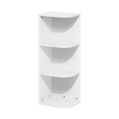 Afbeelding van Furinno Pasir 3 Tier Hoek Open Plank Boekenkast, Wit
