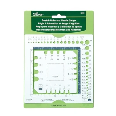 Afbeelding van Clover CL3200 liniaal en naaldmeter Swatch Ruler Naaldgauge, PET kunststof, gesorteerd