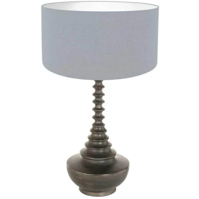 Afbeelding van Anne Lighting tafellamp Bois zwart hout 40 cm E27 fitting 3936ZW