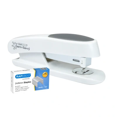 Afbeelding van Nietmachine Rapesco Germ Savvy ECO Sting Ray antibacterieel 24/6mm wit