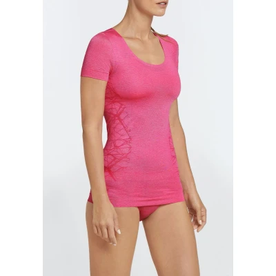 Afbeelding van SCHIESSER Active Mesh Light T shirt (1 pack) dames korte mouwen felrozemelange Maat: 44