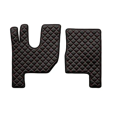 Afbeelding van F CORE Vloermatten (bestuurder + passagier) vrachtwagen compatibel voor RENAULT T 01.14 Hoch vloer ZWART/ROOD