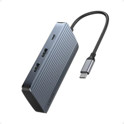 Afbeelding van Anker 7 in 1 USB C hub, dual display docking station, 4K HDMI display, 100W voeding, 10Gbit/s gegevensoverdracht, poorten voor MacBook Air/Pro, Dell XPS, iPad Pro en meer