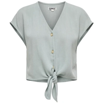 Afbeelding van ONLY ONLSIESTA SS KNOT LIN BL SHIRT PNT NOOS Dames Blouse Abyss