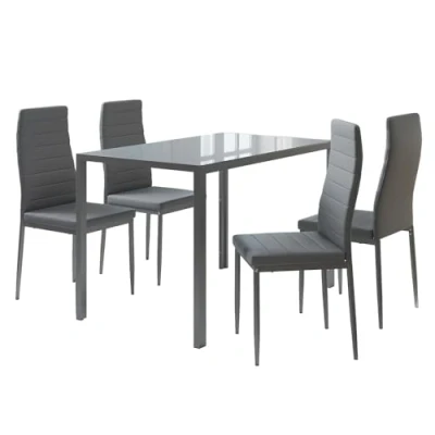 Afbeelding van Vicco Eettafel Set &quot;Grand&quot;, Grijs, 120 x 75 cm van 4