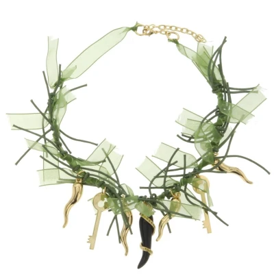 Afbeelding van Behave Groene ketting met hangers en steentjes