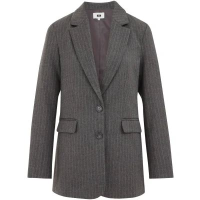 Afbeelding van WE Fashion rechtvallende blazer met krijtstreep grijs