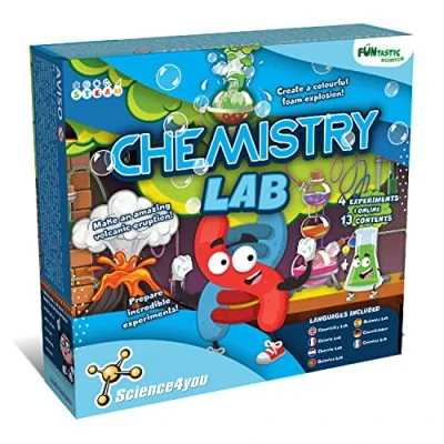 Afbeelding van Science4you Chemiesiekit scheikundelaboratorium met experimenten voor kinderen van 7 8 jaar en 9 ouder Veilige leuke chemische reacties experimenteerkit Chemie beginners