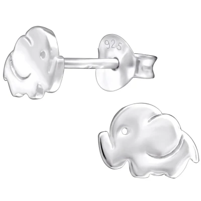 Afbeelding van JoyS Zilveren baby olifant oorbellen 8 x 6 mm gepolijst oorknoppen