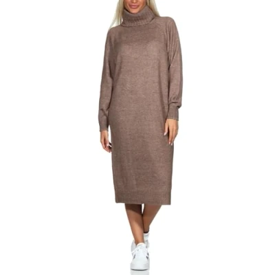 Afbeelding van VERO MODA gemêleerde gebreide jurk VMDANIELA van gerecycled polyester bruin