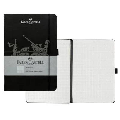 Afbeelding van Faber Castell 20502 Notitieboek DIN A5 zwart, geruit, 100 g/m², 194 pagina&#039;s FSC Mix papier, 145 x 210 mm