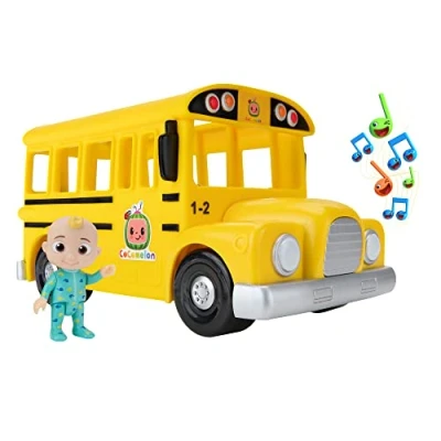 Afbeelding van CoComelon CMW0137 Mitsing bus met muziek en JJ speelfiguur, officiële Duitse taalversie, voor kinderen vanaf 2 jaar, geel