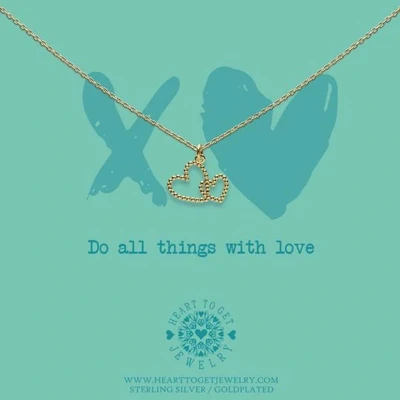 Afbeelding van Heart to get N504DDH20G Do all things with love Gold Ketting