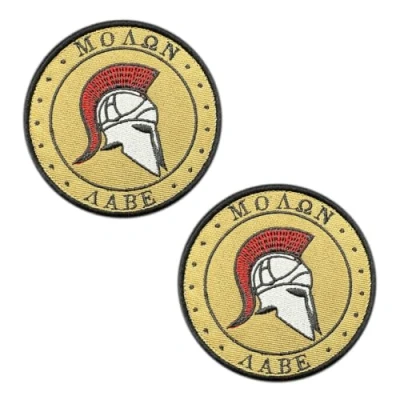 Afbeelding van 2 stuks Spartaanse Samurai helm/Molon Labe patch geborduurde badge met haaklus, ondersteunt applicaties voor kleding, tassen, rugzak, uniform, vest, militair, tactisch decoreren