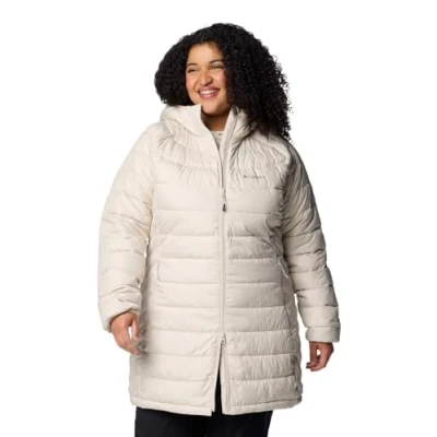 Afbeelding van Columbia Powder LITE MID Jacket Winterjas, Dames, Maat: Small, Dark stone