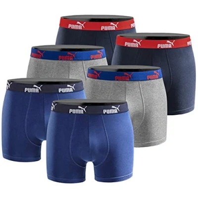 Afbeelding van PUMA Basic Black Limited Edition Boxershort voor heren, 6 stuks, zwart blauw limoen nieuw, L