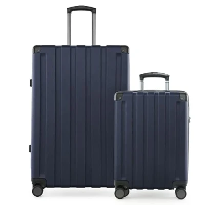 Afbeelding van Hauptstadtkoffer Q Damm Harde Koffer Trolley, TSA, 4 wielen, donkerblauw, Set (S+L), kofferset