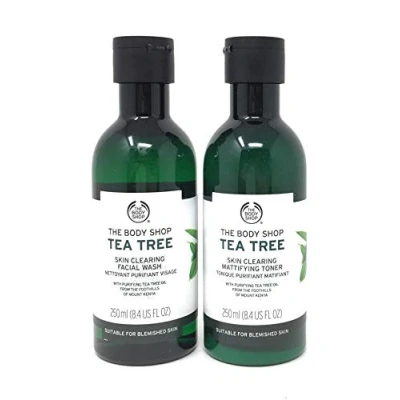 Afbeelding van The Body Shop Tea Tree Duo Set 100% Vegan Facial Wash en Matterende Toner