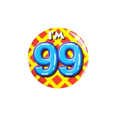 Afbeelding van Paper Dreams Button I&#039;m 99 Staal 5,5 Cm Geel/blauw/rood