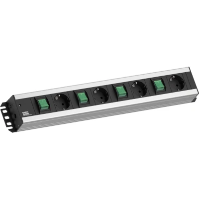 Afbeelding van BACHMANN stekkerdoos 4x geaard contact, schakelaar, 2 m