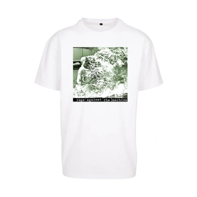 Afbeelding van Upscale by Mister Tee RAGE Against THE Machine Oversize Tshirt print, Heren, Maat: Medium, White