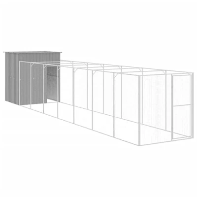 Afbeelding van vidaXL Hondenhok met ren 165x863x181 cm staal lichtgrijs