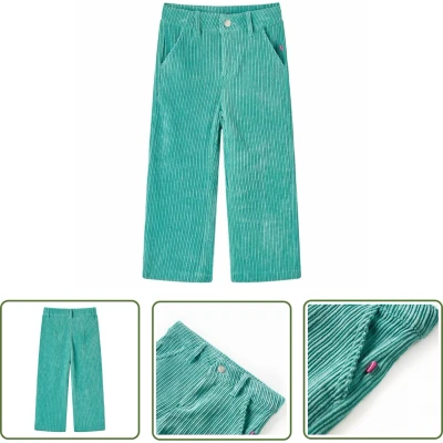 Afbeelding van vidaXL ribfluweel Kinderbroek 92 Mintgroen Babykleren Meisjeskleding