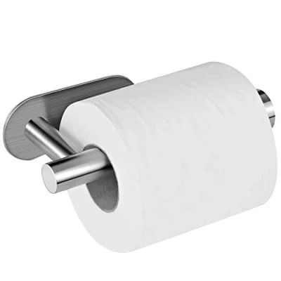 Afbeelding van Aikzik Boren papierhouder, zelfklevend, roestvrij staal, toiletpapierhouder, toiletpapier, voor keuken en badkamer, ronde toiletpapierhouder