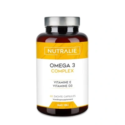 Afbeelding van Omega 3 2000mg + Vitamine D3 &amp; E 1250mg DHA EPA vetzuren per dosis Premium Visolie Hooggeconcentreerde 60 Capsules Nutralie